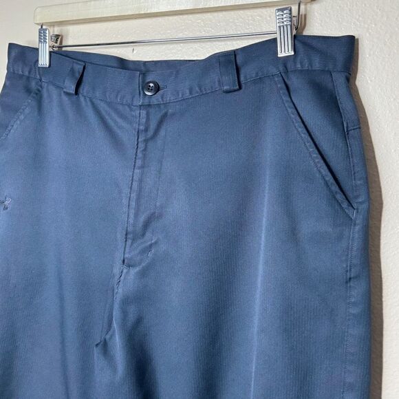 Under Armour Shorts Mens 36R Navy Blue Flat Front Performance Golf Gear - Picture 2 of 12